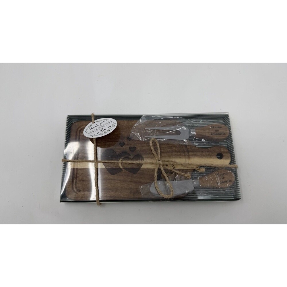 Personalize Wooden Cheese Board With Utensils